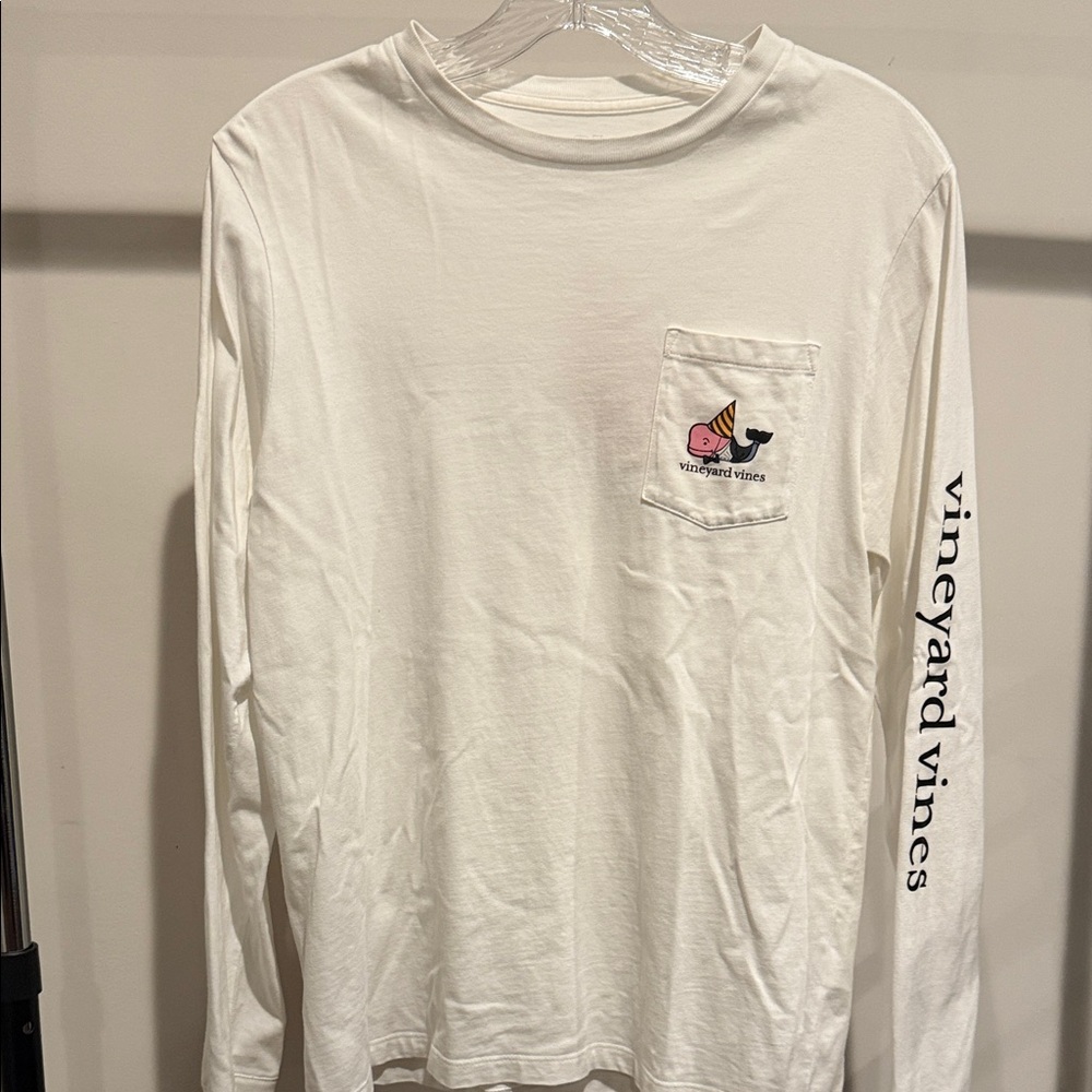 Vineyard Vines White Long Sleeve Tee Glow-In-The-Dark